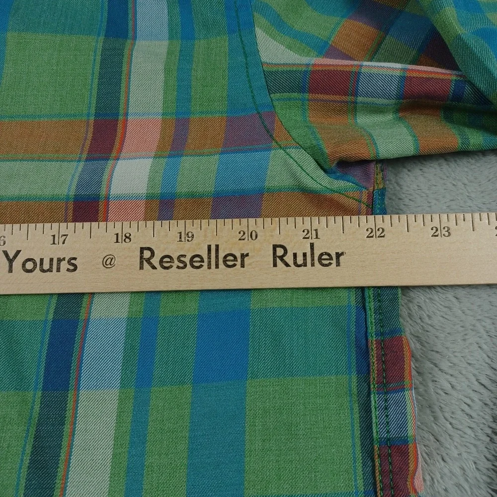 The North Face Shirt Mens Medium Green‎ Plaid Outdoor Pocket Button Up